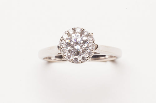 Lady's Engagement Ring With One 0.50Ct Round E Si1 Diamond .68cttw rd di a GIA 1112946426