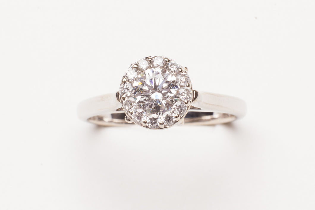 Lady's Engagement Ring With One 0.50Ct Round E Si1 Diamond .68cttw rd di a GIA 1112946426