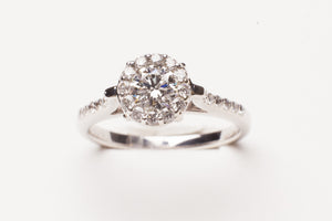 Lady's Engagement Ring 14KT WG  One 0.50Ct Round G Si1 Diamond gia 6147004651 .82cttw
