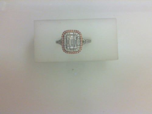 18K WG/ RG .28CTTW 42 RD DIA .12CTTW PINK  .39CTW 9 BAG