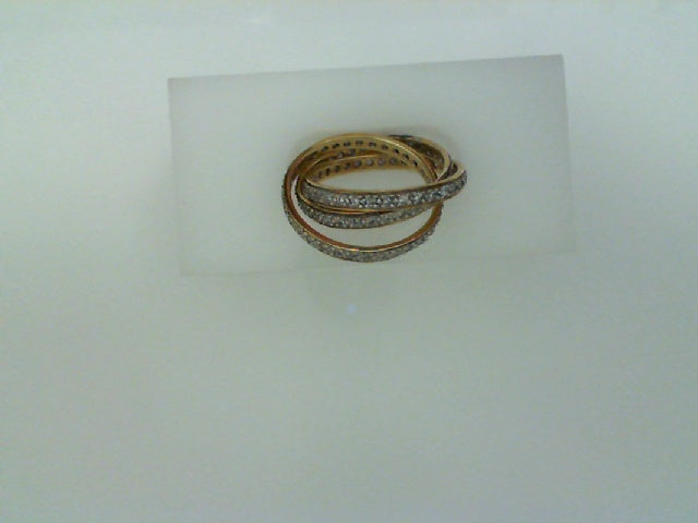 14KT YG .69CT TW TRIPLE RING SET