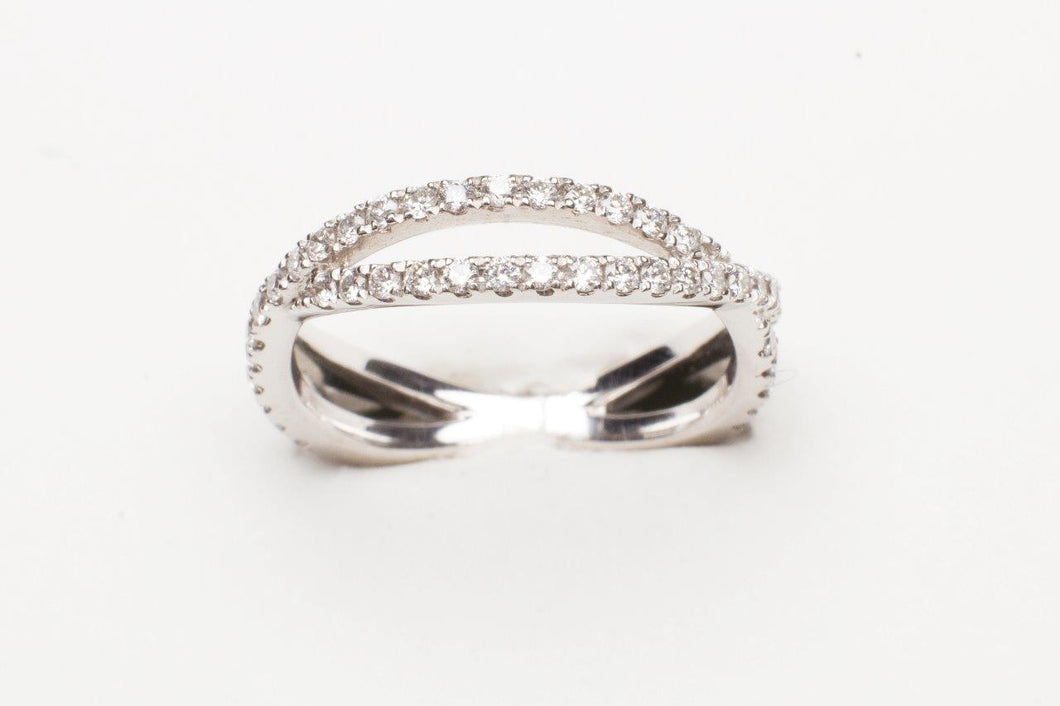 PLAT .36CTTW RD DIA CONTOUR DIAMOND BAND TO MATCH ENGAGEMENT RING