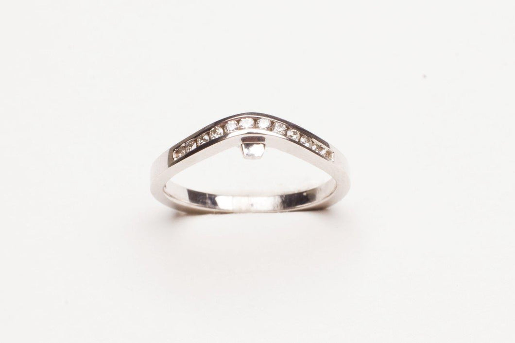 14K WG .15CTTW CURVED MATCHING BAND