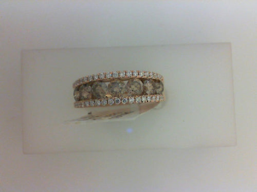 18KT RG .23CTTW 38 RD DIA W 1.12 CTTW 7 BRN DIA BAND