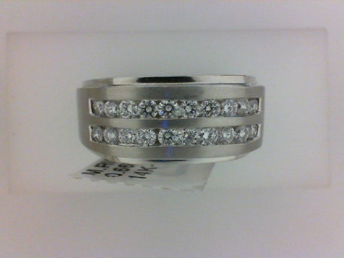 14KT WG .71CTTW RD DIA 2 ROW RG
