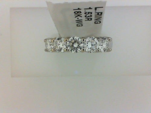 18KT WG 1.58CTTW5 DIA PRONG SET BAND