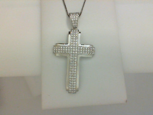 18kt wg 1.55cttw rd dia custom cross