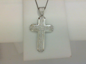 18kt wg 1.55cttw rd dia custom cross
