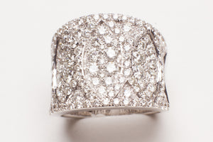 14KT WG 147 RD DIA 2.85CTTW CONCAVE FASHION RG