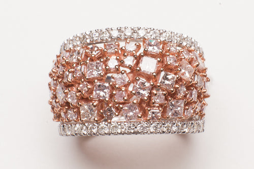 18KT WG/RG 2.42CTTW PINK & WHITE DIA RG