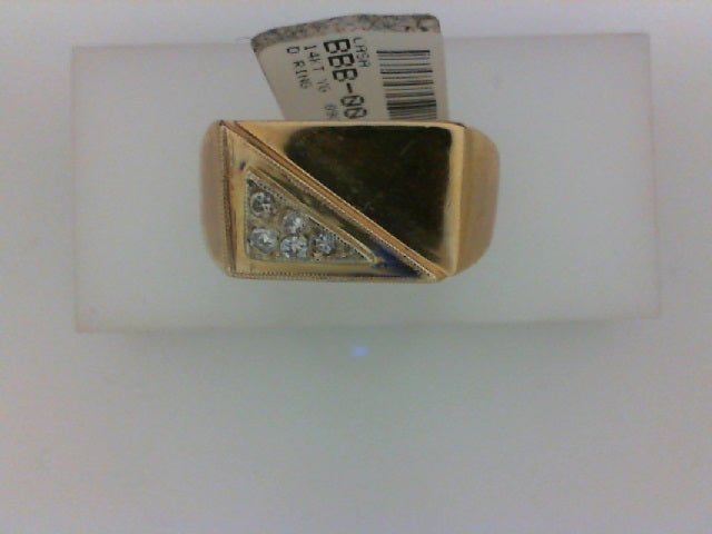 14KT YG .09CT DIAMOND RING