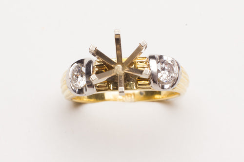18K TT  SEMI .34CT TW 1RD DIA EACH SIDE