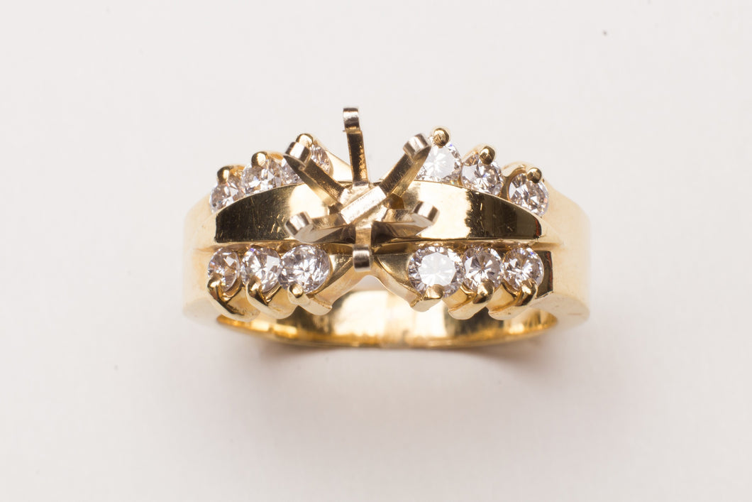 18K SEMI .67CT TW 2 SEPARATE ROWS DIA SET