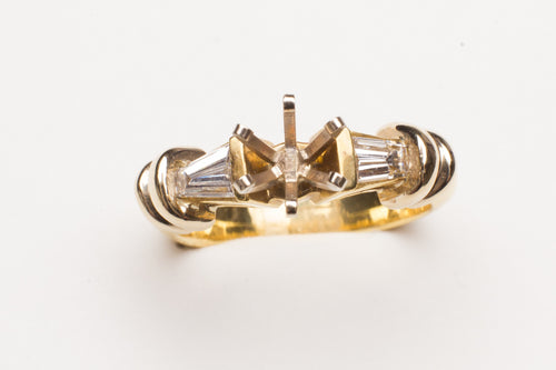 18K YG  SEMI DIA .57CT TW RING