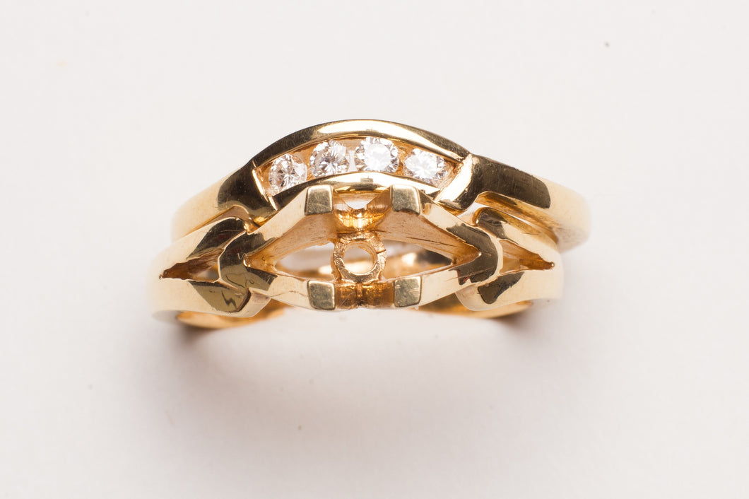 SEMI DIA .12CT TW 4RD 14KT YG  RING * SET