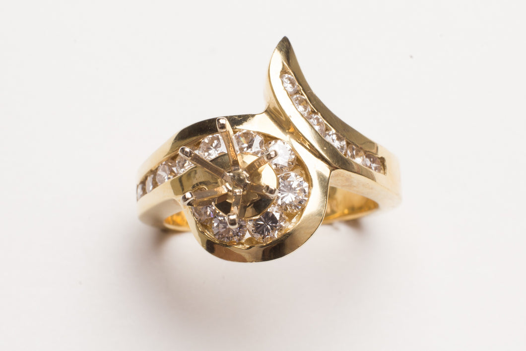 SEMI DIA .87CT TW 17RD 8.33GR RING