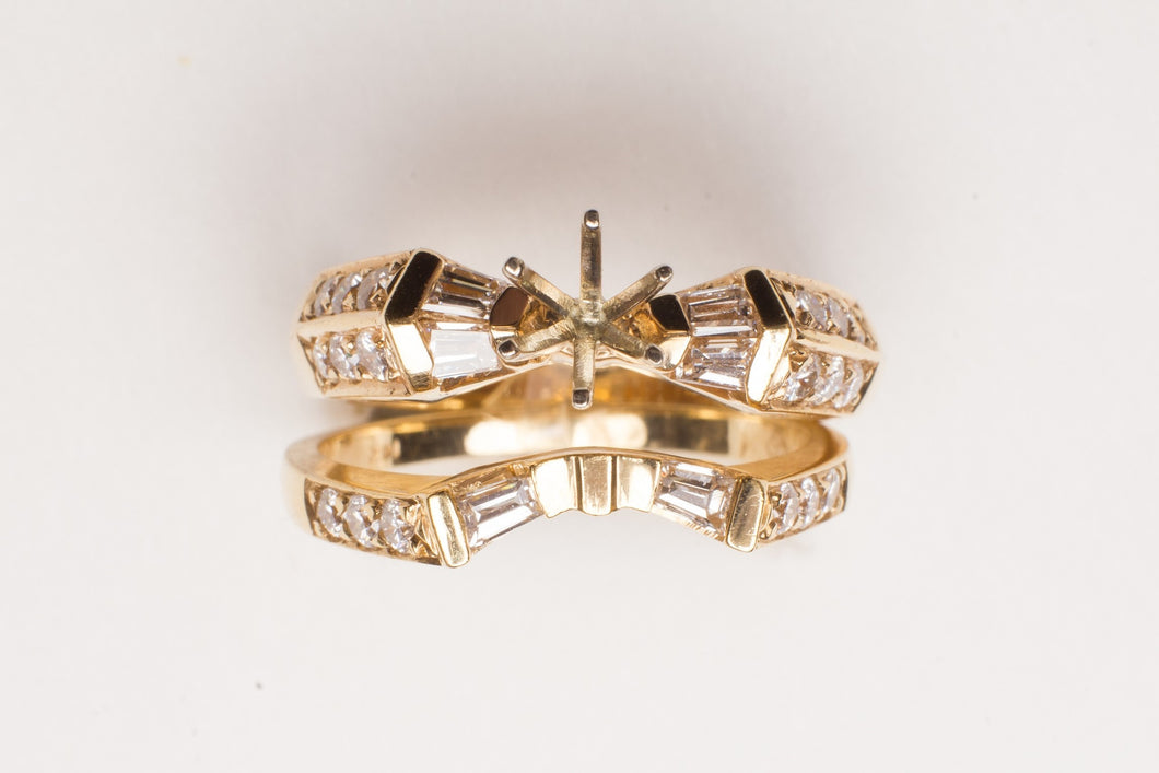 14KT YG SEMI .86CT DIA SET BAG & RDS