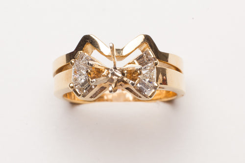 14KT YG SEMI SET .43CT TW RINGS