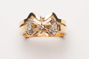 14KT YG SEMI SET .43CT TW RINGS