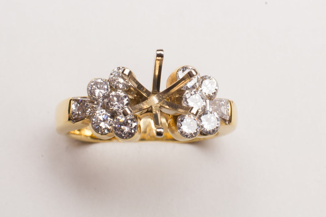18KT TT .89CT TW DIA SEMI MTG