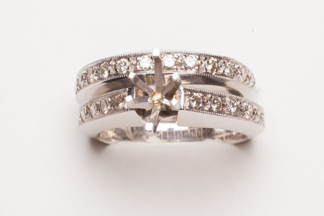 14KT WG .65CT TW DIA SET SEMI MTG