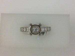 18KT WG .62CT TW DIAMOND SEMI MTG PRONG SET