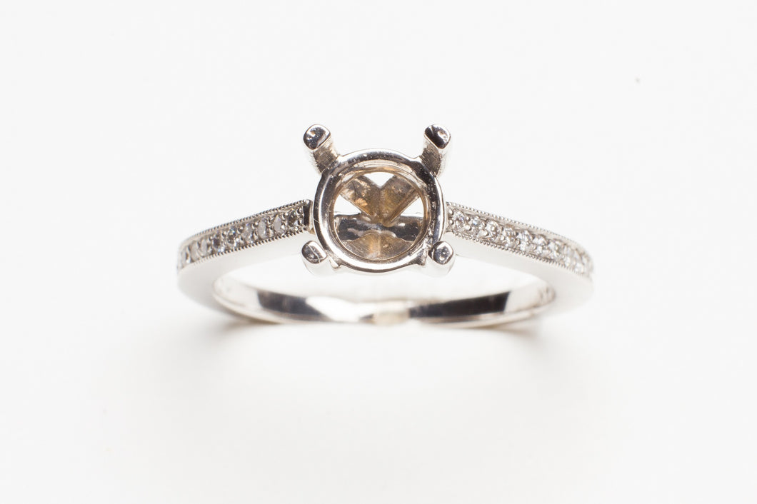 14K WG .23CTTW RD DIA  PAVE SEMI