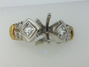 PLT 18KT TT .42CT TW DIA SEMI MTG