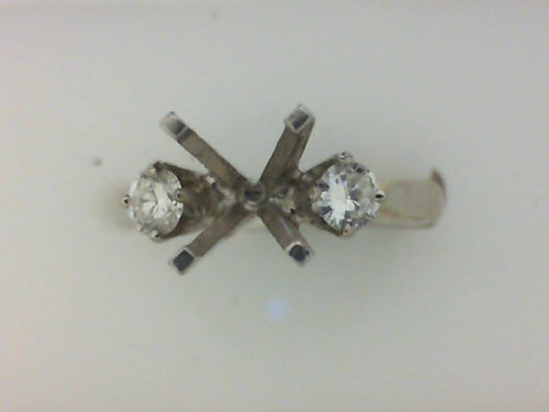 PLAT  18KT .22 CTW WG TIFFANY MTG SET FOR .11CT TW SIDES