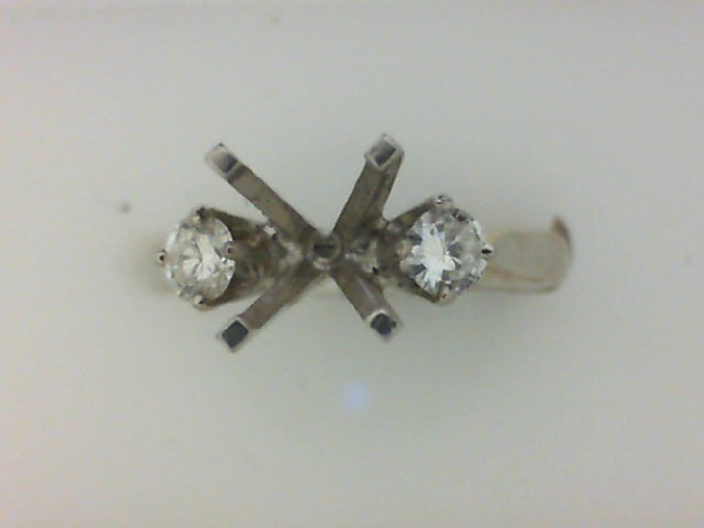 PLAT  18KT .22 CTW WG TIFFANY MTG SET FOR .11CT TW SIDES