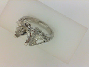 14KT WG 2 TRILL .68CTTW 102 RD DIA .45CTTW DIA SEMI MTG