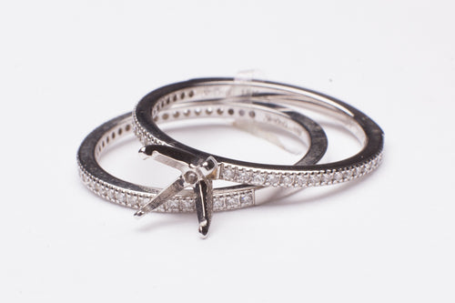 18KT WG SET SEMI MTG .14CTTW BAND .16CTTW