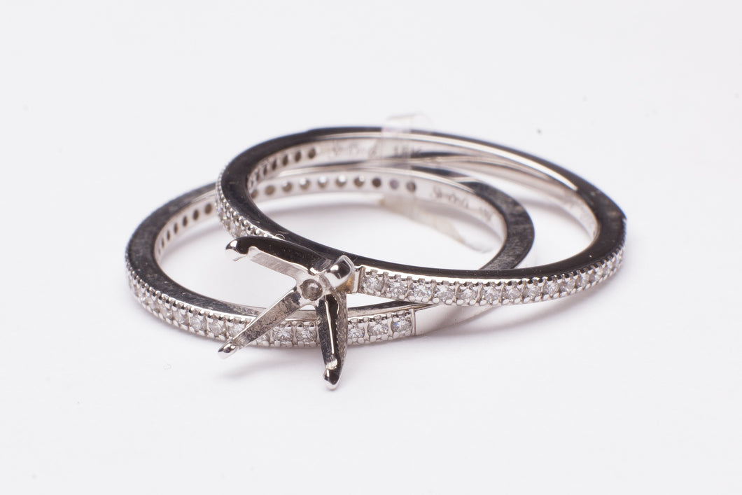 18KT WG SET SEMI MTG .14CTTW BAND .16CTTW