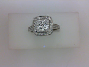 14KT WG .33CTTW LUMINARE MTG W MILGRAIN CZ CENTER