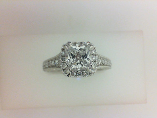 14KT WG .47CTTW HEAVENS GATE MTG W MILGRAIN CZ CENTER