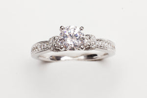 14KT WG TIARA MTG .30CTTW CZ CENTER