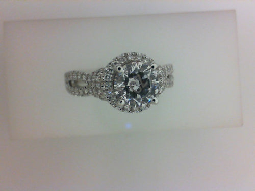 14KT WG .53CTTW SPLIT SHANK HALO W CZ CENTER