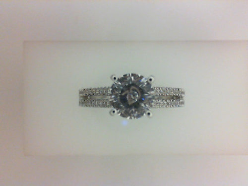 14KT WG .21CTTW RD DIA TRELLIS MTG W CZ CENTER