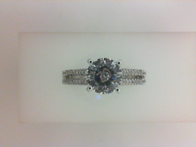 14KT WG .21CTTW RD DIA TRELLIS MTG W CZ CENTER
