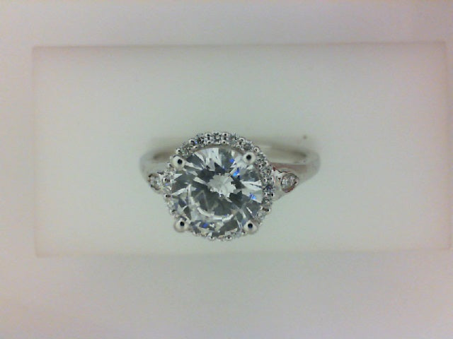 14KT WG LUMINAIRE MTG .29CTTW RD DIA W CZ CENTER