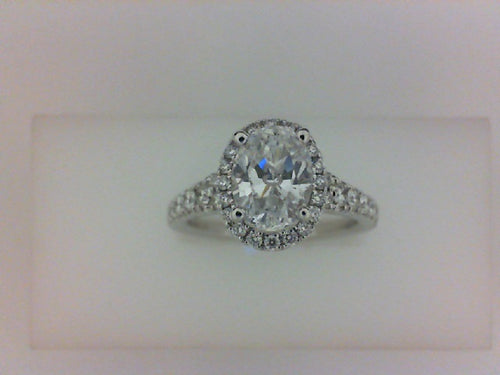 14KT WG .45CTTW OVAL CZ CENTER LUMINAIRE MTG