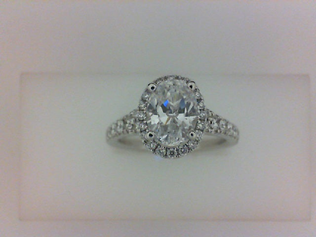 14KT WG .45CTTW OVAL CZ CENTER LUMINAIRE MTG
