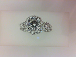 14KT WG 1.29CTTW RD DIA HALO MTG W CZ CENTER