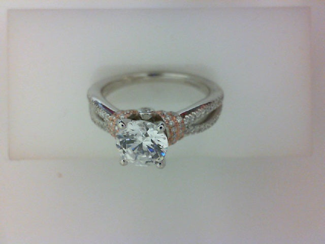 14KT WH GLD /18KT PINK .35CTTW RD DIAMOND WITH CZ CENTER