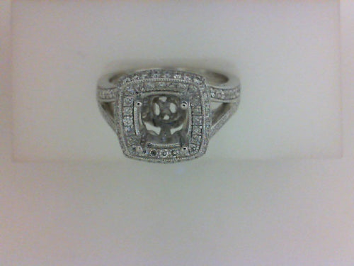 14KT WG .52CTTW RD DIA SQ HALO MTG