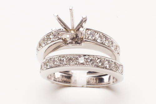 18KT WG 1.02CTTW 22 RD DIA WEDDING SET