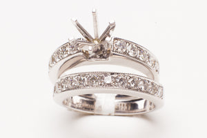 18KT WG 1.02CTTW 22 RD DIA WEDDING SET