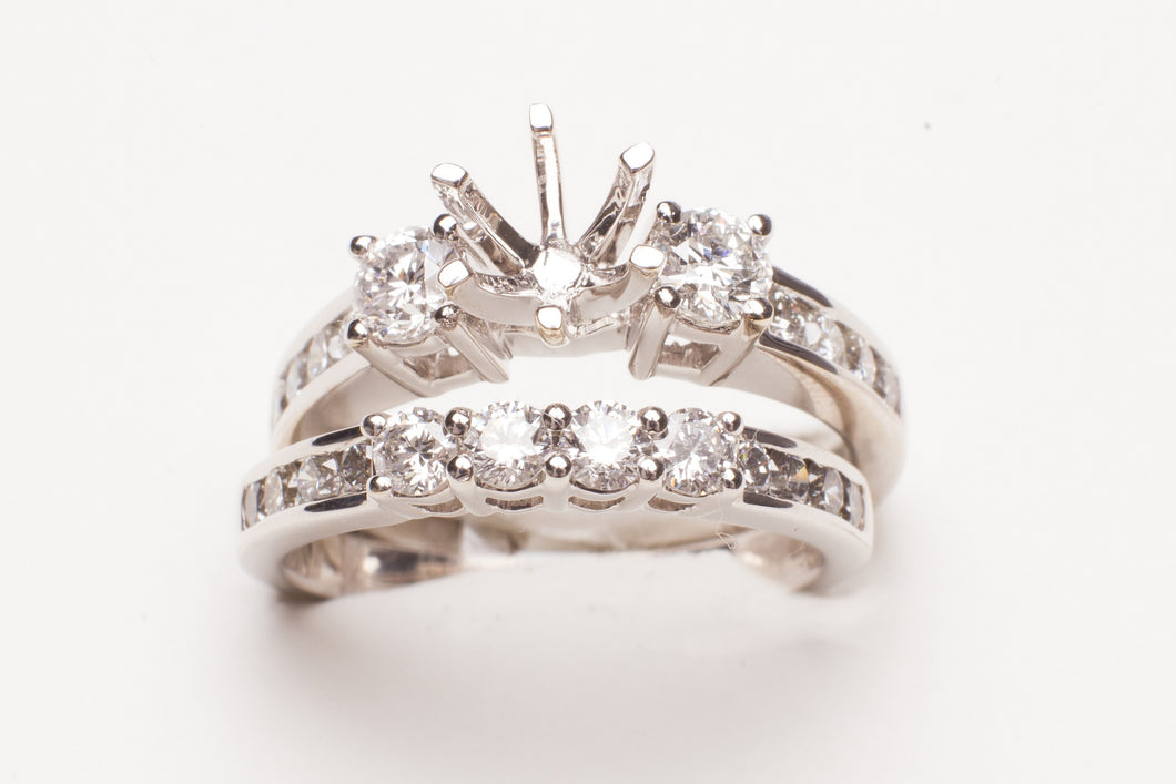 18KT WG 1.36CTTW 22 RD DIA WEDDING SET
