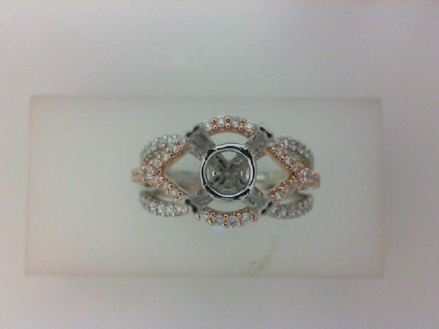 18KT WH/ RG .77CTTW RD DIA SEMI MTG
