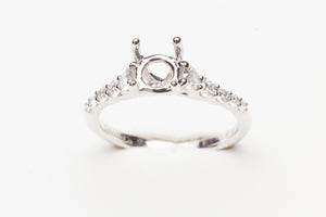 14KT WG .52CTTW G-H SI2 GRAD PRONG SET DIA MTG
